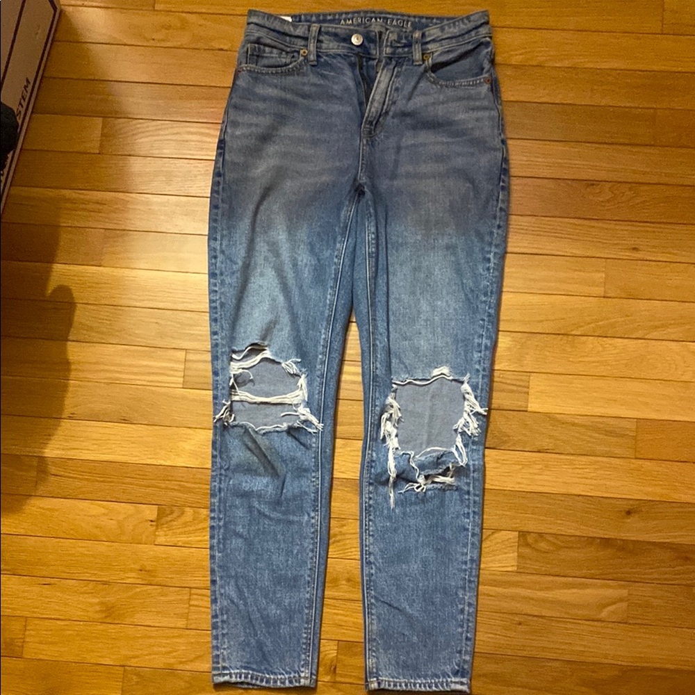 Distressed Blue Jeans